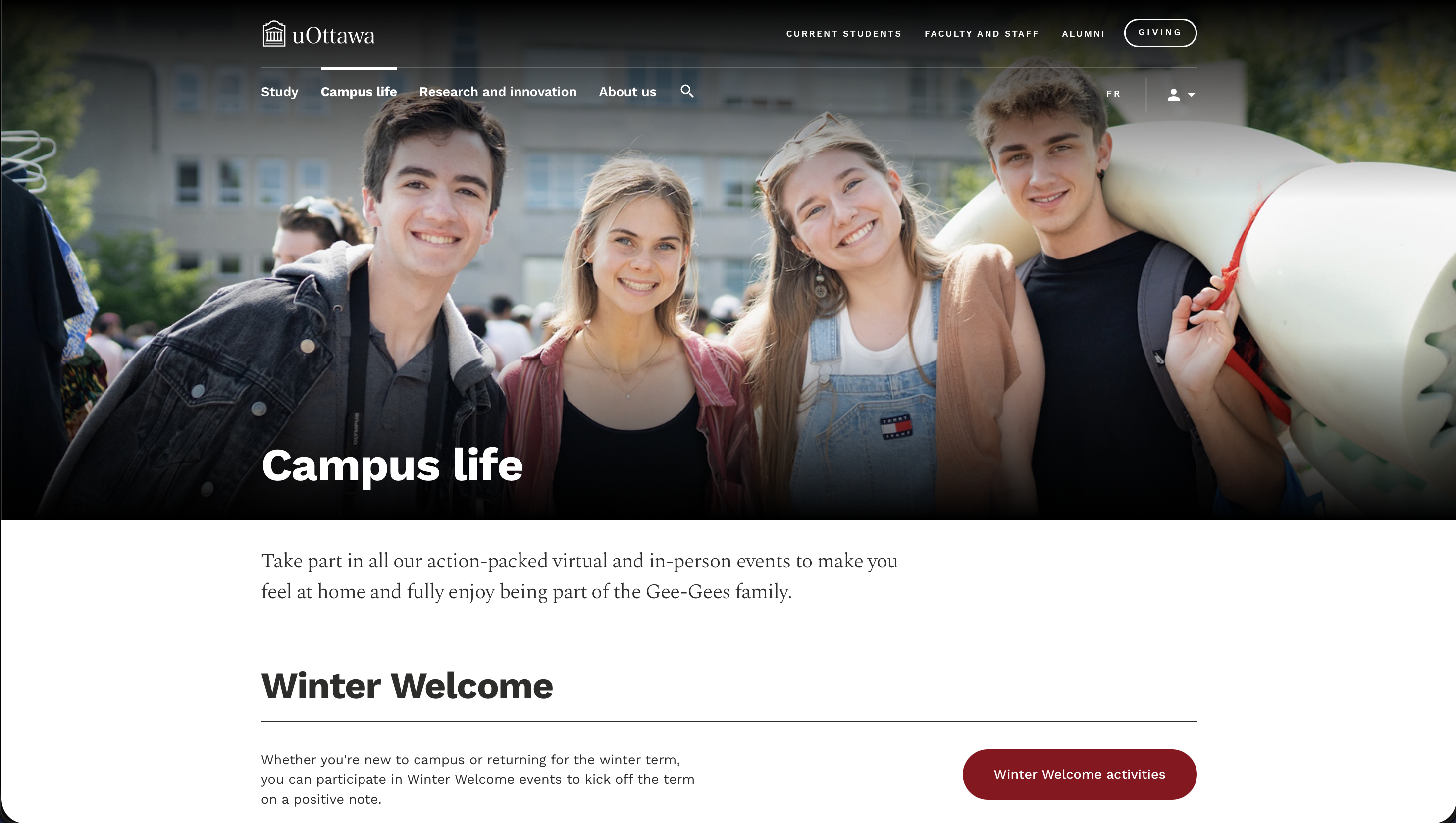 Campus Life page